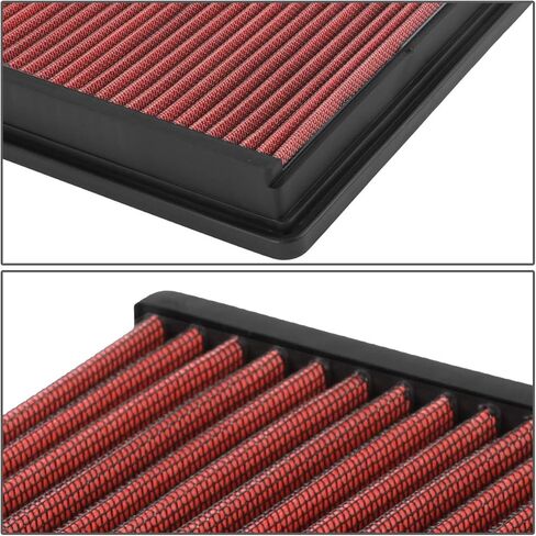 DNA Motoring AFPN-220-RD Clean Air Washable Drop In Panel Air Filter Enhance Engine Performance [Compatible with 02-20 Dodge RAM 1500/02-10 RAM 2500/02-10 RAM 3500/02-10 RAM PICKUP] in Saudi Arabia