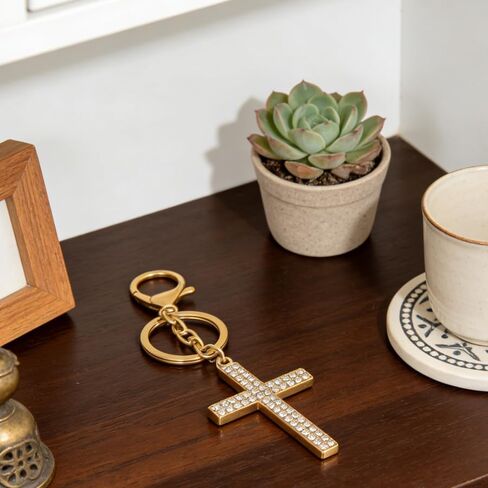 Rhinestone Cross Keychain, Faith Keychain Charm for Keys, Handbags, Backpacks in Saudi Arabia