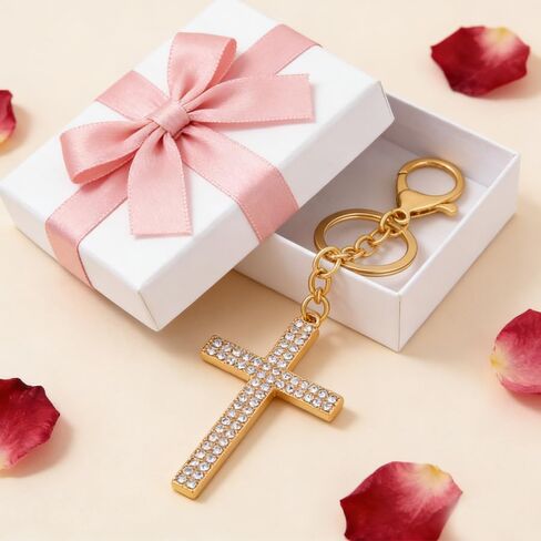 Rhinestone Cross Keychain, Faith Keychain Charm for Keys, Handbags, Backpacks in Saudi Arabia