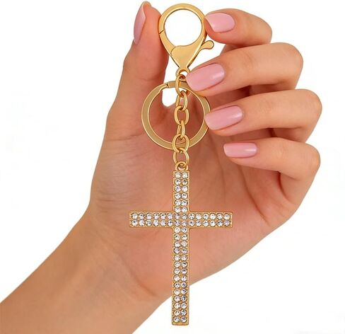 Rhinestone Cross Keychain, Faith Keychain Charm for Keys, Handbags, Backpacks in Saudi Arabia