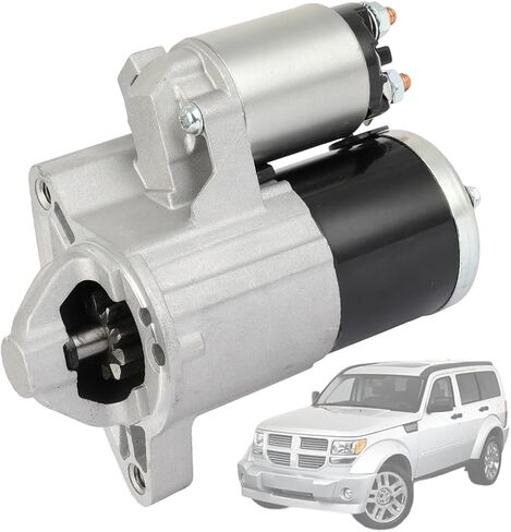 Starter Motor FIT Dodge Nitro 2010–2011 3.7L V6, Jeep Liberty 2010–2012 3.7L V6 – 12V 1.2KW 10 Teeth CW – Direct Replacement – Replace OE# 04801854AA 4801854AA in Kuwait