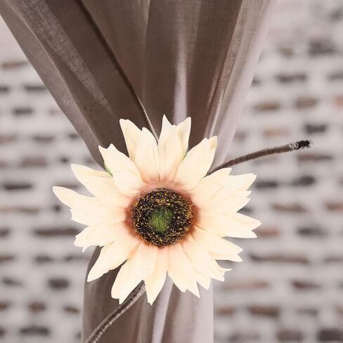Sunflower Curtain Tiebacks Clips 2 Pack 6.29 Inch Floral Curtain Buckle Ropes for Living Room Kitchen Bedroom Window Treatment Decor in Saudi Arabia