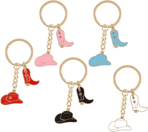 AUEAR, 5 Pack Cute Cowboy Keychain Hat Boots KeyRing Western for Bag Car in Saudi Arabia