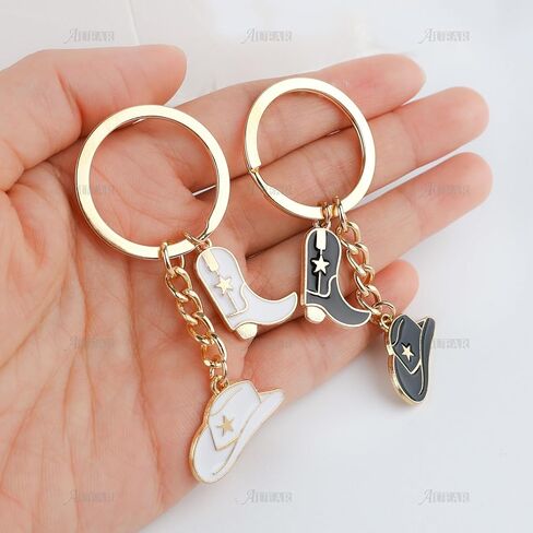 AUEAR, 5 Pack Cute Cowboy Keychain Hat Boots KeyRing Western for Bag Car in Saudi Arabia