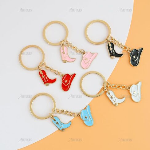 AUEAR, 5 Pack Cute Cowboy Keychain Hat Boots KeyRing Western for Bag Car in Saudi Arabia