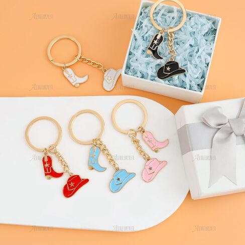 AUEAR, 5 Pack Cute Cowboy Keychain Hat Boots KeyRing Western for Bag Car in Saudi Arabia