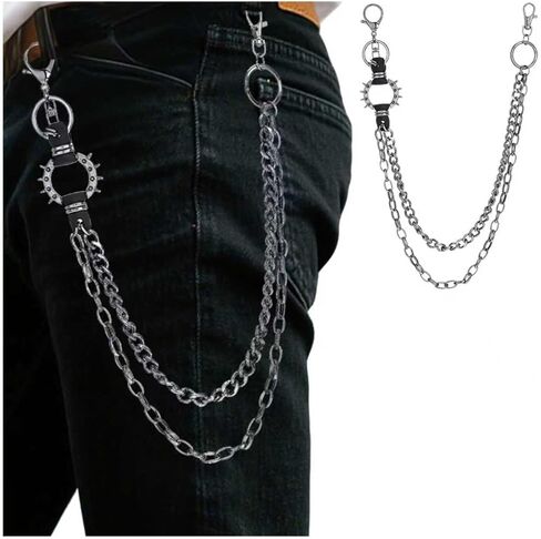 Punk Pants Chains Key Chain for Women and Men，Heavy Duty Belt Chains，Hip Hop Trousers Jeans Chain for Wallet Keys in Saudi Arabia