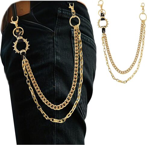 Punk Pants Chains Key Chain for Women and Men，Heavy Duty Belt Chains，Hip Hop Trousers Jeans Chain for Wallet Keys in Saudi Arabia