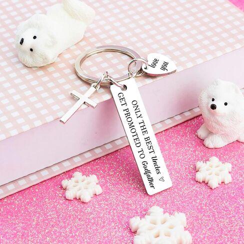 Godfather Proposal Gifts Godfather Keychain Cool Godfathers Gift Baptism Birthday Fathers Day Christmas Appreciation Gift for God Father Gifts for Men Cross Keychain in Kuwait