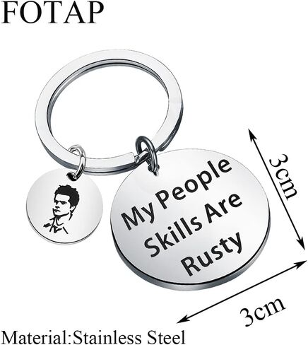FOTAP SPN Jewelry My People Skills Are Rusty Keychain Castiel TV Show Fans Gift (Rusty Keychain) in Saudi Arabia
