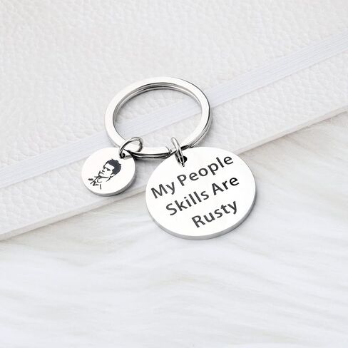 FOTAP SPN Jewelry My People Skills Are Rusty Keychain Castiel TV Show Fans Gift (Rusty Keychain) in Saudi Arabia