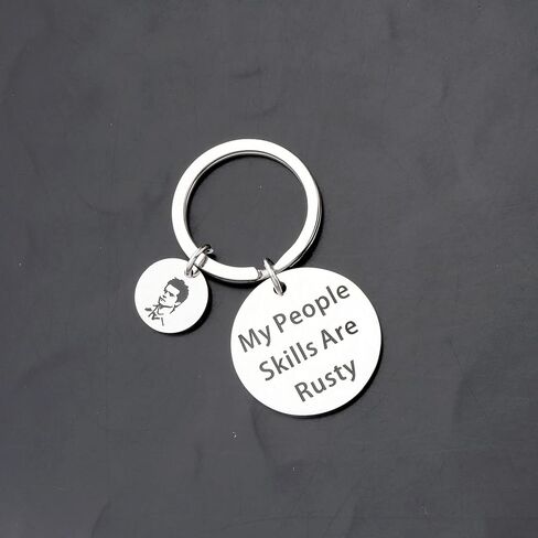 FOTAP SPN Jewelry My People Skills Are Rusty Keychain Castiel TV Show Fans Gift (Rusty Keychain) in Saudi Arabia