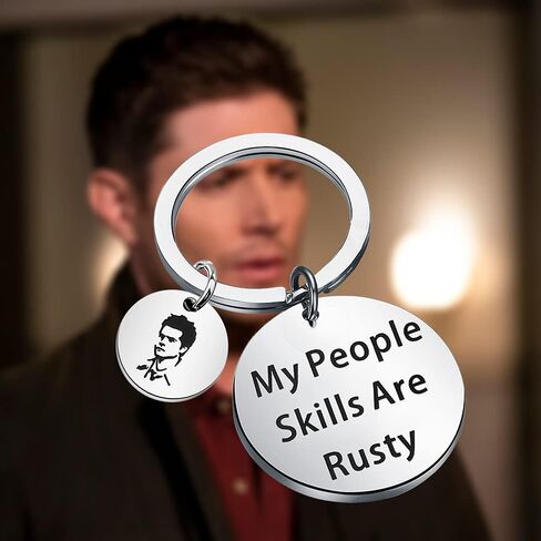 FOTAP SPN Jewelry My People Skills Are Rusty Keychain Castiel TV Show Fans Gift (Rusty Keychain) in Saudi Arabia