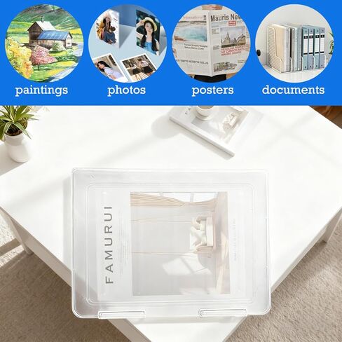 4 Pcs Clear Magazine Protectors for Collectors A4 File 12 x 9 Inch Portable Project Case Paper Storage Box Magazine Display Storage Document Paper Protector in Saudi Arabia