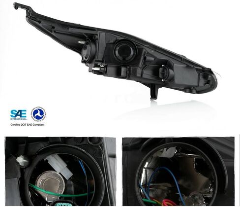 2pcs Front Left Driver and Right Passenger Side Black Housing Clear Lens Headlight Pair Trim for Ford for Fiesta Titanium 2018 in Kuwait