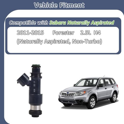 2011-2015 Forester 2.5 Fuel Injectors, Naturally Aspirated 2.5L EJ25-Engine, Genuine-4PC-Set, Replaces: 16611-AA820 in Kuwait