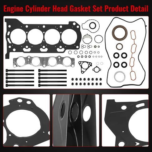 HS26515PT Head Gasket Timing Chain Kit with Head Bolts Water Pump Fit for Toyota Corolla 1.8L 2009-2015, for Matrix 1.8L 2009-2014, for Scion Xd 1.8L 2008-2014, Replace 13506-0T020, 13540-0T020 in Kuwait