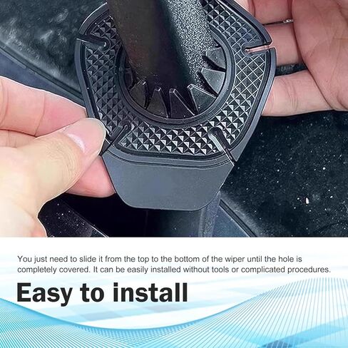 2 PCS Car Wiper Arm Hole Protection Pads, Silicone Wiper Arm Bottom Pivot Guards, Anti-leaf Anti-freeze Protective Cover for Blades Hole, for Most Cars Trucks SUVs (Black) in Kuwait