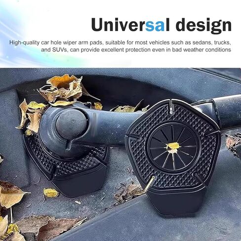 2 PCS Car Wiper Arm Hole Protection Pads, Silicone Wiper Arm Bottom Pivot Guards, Anti-leaf Anti-freeze Protective Cover for Blades Hole, for Most Cars Trucks SUVs (Black) in Kuwait