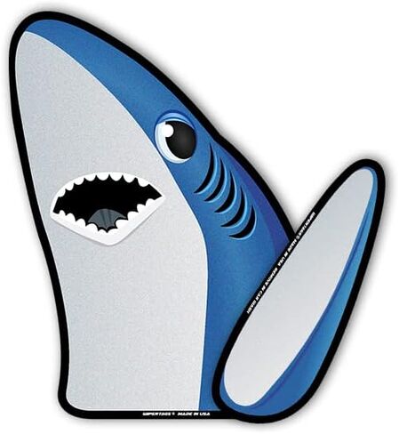 Sharky Waving Fin WiperTag USA with decal attaches to rear vehicle wiper blade in Saudi Arabia