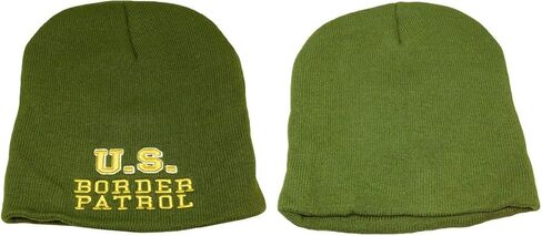 Olive Green United States US Border Patrol Embroidered Winter Beanie Sock Cap HAT in Saudi Arabia