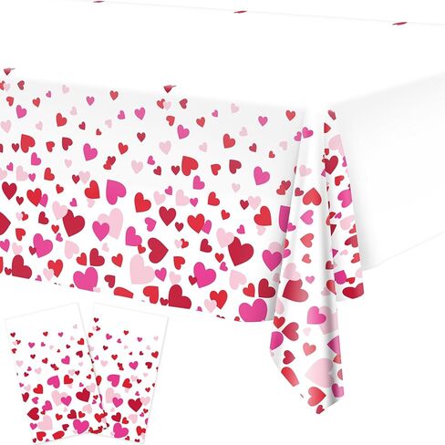 YY Christmas Party Tablecloths Disposable 2 Pieces 108 x 54in Snowflake Tablecovers White for Party Table Decorations in Kuwait