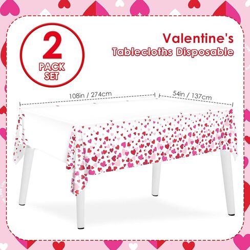 YY Christmas Party Tablecloths Disposable 2 Pieces 108 x 54in Snowflake Tablecovers White for Party Table Decorations in Kuwait