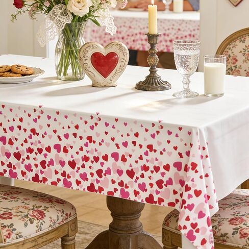 YY Christmas Party Tablecloths Disposable 2 Pieces 108 x 54in Snowflake Tablecovers White for Party Table Decorations in Kuwait