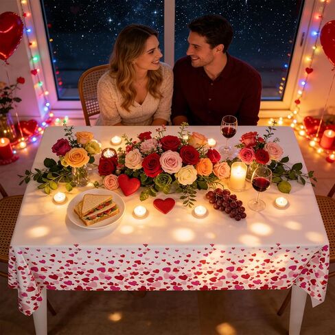 YY Christmas Party Tablecloths Disposable 2 Pieces 108 x 54in Snowflake Tablecovers White for Party Table Decorations in Kuwait