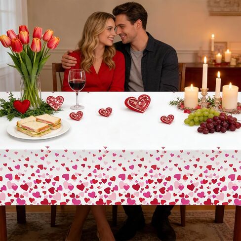 YY Christmas Party Tablecloths Disposable 2 Pieces 108 x 54in Snowflake Tablecovers White for Party Table Decorations in Kuwait