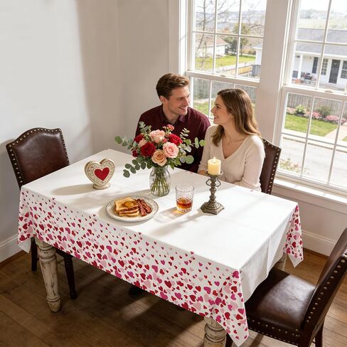 YY Christmas Party Tablecloths Disposable 2 Pieces 108 x 54in Snowflake Tablecovers White for Party Table Decorations in Kuwait