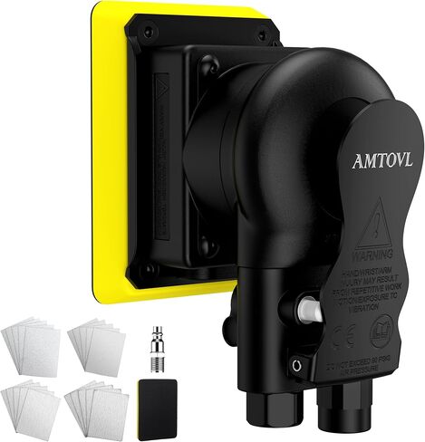 AMTOVL Pneumatic Random Orbital Sander – 3 x 4-inch Air Sander with Variable Speed, 12000 RPM Palm Sander for Automotive Bodywork, Woodworking & Surface Finishing in Kuwait