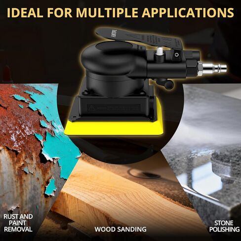 AMTOVL Pneumatic Random Orbital Sander – 3 x 4-inch Air Sander with Variable Speed, 12000 RPM Palm Sander for Automotive Bodywork, Woodworking & Surface Finishing in Kuwait