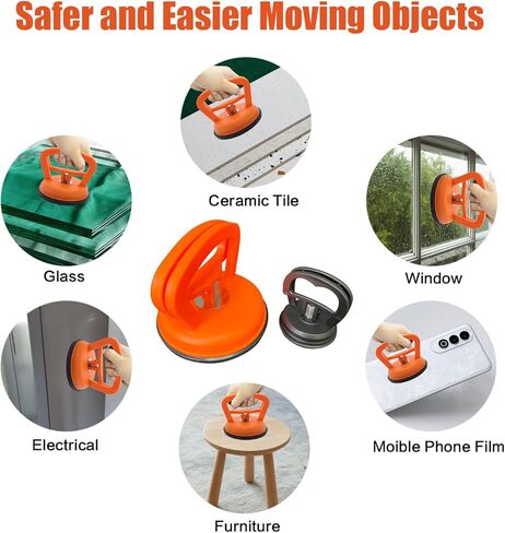 أداة سحب دنت، مجموعة أدوات إزالة دنت مع كوب شفط ورافع مقبض، مجموعة أدوات سحب دنت السيارة لإزالة انبعاجات الجسم تلقائيًا، رفع البلاط، تحريك الأشياء، شاشة (عبوتان، برتقالي + أسود) in Kuwait