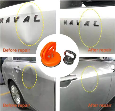 أداة سحب دنت، مجموعة أدوات إزالة دنت مع كوب شفط ورافع مقبض، مجموعة أدوات سحب دنت السيارة لإزالة انبعاجات الجسم تلقائيًا، رفع البلاط، تحريك الأشياء، شاشة (عبوتان، برتقالي + أسود) in Kuwait