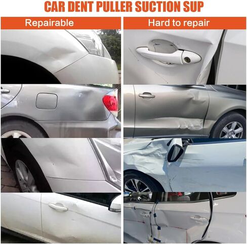 أداة سحب دنت، مجموعة أدوات إزالة دنت مع كوب شفط ورافع مقبض، مجموعة أدوات سحب دنت السيارة لإزالة انبعاجات الجسم تلقائيًا، رفع البلاط، تحريك الأشياء، شاشة (عبوتان، برتقالي + أسود) in Kuwait
