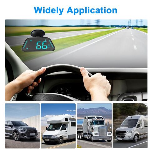 Linkstyle Car Head Up Display, MPH, GPS Speedometer with Over-Speed Alarm & Customisable LED Ambient Light HUD Display for All Cars in Saudi Arabia