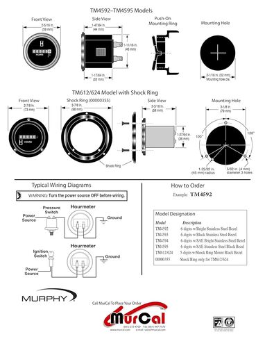 Murphy by Enovation Controls TM4592 Hourmeter (20700192) in Saudi Arabia