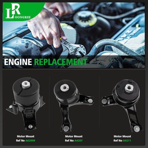 Engine Motor and Trans Mounts Compatible with 2007 2008 2009 2010 2011 Camry 2.4L L4 Engine, Replace OE A62009 EM5742 A4211 123720P030 A4207 123720A040, Set of 3 in Saudi Arabia