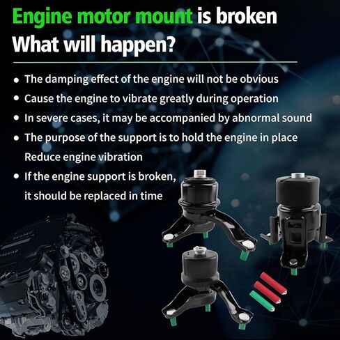 Engine Motor and Trans Mounts Compatible with 2007 2008 2009 2010 2011 Camry 2.4L L4 Engine, Replace OE A62009 EM5742 A4211 123720P030 A4207 123720A040, Set of 3 in Saudi Arabia
