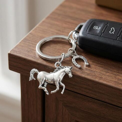 10pcs 2026 Horse Keychain: Chinese New Year Horse Shaped Charms Keychain Party Favors - Purse Bag Zipper Hanging Decors in Saudi Arabia