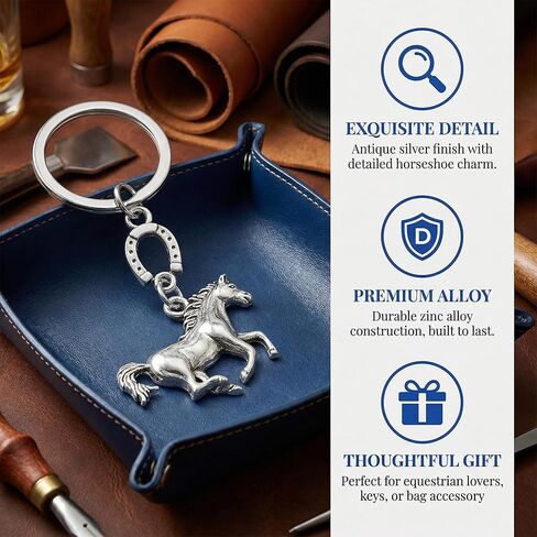 10pcs 2026 Horse Keychain: Chinese New Year Horse Shaped Charms Keychain Party Favors - Purse Bag Zipper Hanging Decors in Saudi Arabia