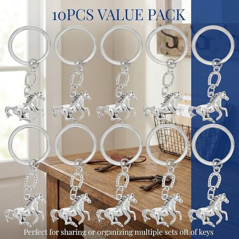 10pcs 2026 Horse Keychain: Chinese New Year Horse Shaped Charms Keychain Party Favors - Purse Bag Zipper Hanging Decors in Saudi Arabia