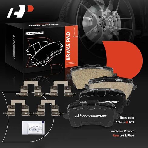 A-Premium Rear Ceramic Brake Pads Set Compatible with Audi A4 2009-2016, Q5 2009-2017, A5 2010-2014, A4 allroad 2013-2016, A4 Quattro 2009-2016, A5 Quattro 2008-2017, allroad 2013-2016, 4-Pack in Saudi Arabia