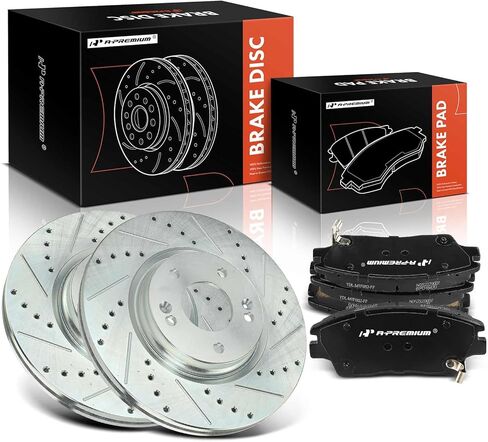 A-Premium 12.00 inch (305mm) Front Vented Disc Brake Rotors + Ceramic Pads Kit Compatible with Select Hyundai and Kia Models - Elantra 2017-2020, Sportage 2017-2020, Tucson 2016-2021, 6-PC Set in Saudi Arabia