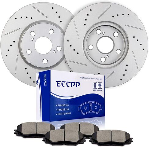 ECCPP Front Brake Kits, 2pcs Brake Rotors and 4pcs Brake Pads Fit For 2009-2010 For Toyota For Corolla in Saudi Arabia