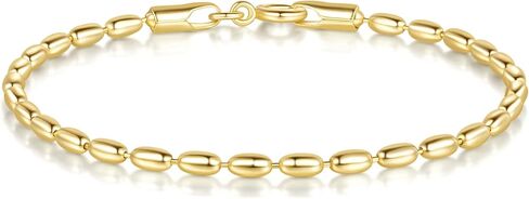 14K Gold Bracelet for Women 14K Gold Bracelets for Women Trendy Beaded Bracelets for Womens Refined Arrangement of Cylindrical Beads Womens Bead Bracelet in Kuwait