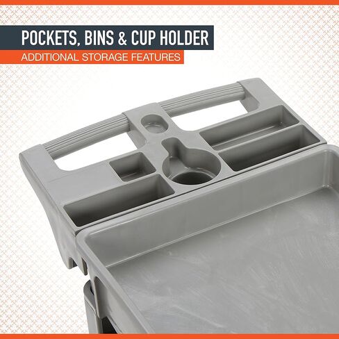 Ironton 500-Lb. Capacity 3 Tray Utility Cart, Maintenance-Free Structural Foam Construction Cargo Pushcart, Scratch Resistant, Easy to Clean Service Cart, 40in.W x 17in.D x 32 9/10in.H in Kuwait