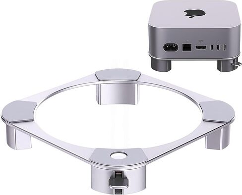 حامل Mac mini M4، حامل من الألومنيوم لجهاز Mac mini M4 وM4 Pro لعام 2024، سهولة الوصول إلى زر الطاقة، تهوية محسنة، تصميم مستقر وآمن in Saudi Arabia