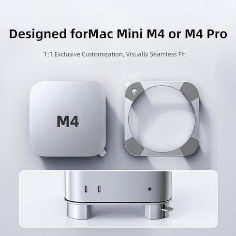 حامل Mac mini M4، حامل من الألومنيوم لجهاز Mac mini M4 وM4 Pro لعام 2024، سهولة الوصول إلى زر الطاقة، تهوية محسنة، تصميم مستقر وآمن in Saudi Arabia